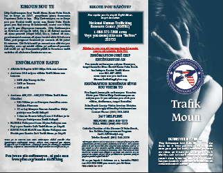 Click to open Human Trafficking Brochure in Creole PDF