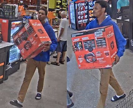 Suspect wanted for Retail Theft from a local Home Depot