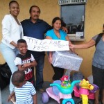 Family in front of box office