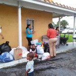 Family in front of box office