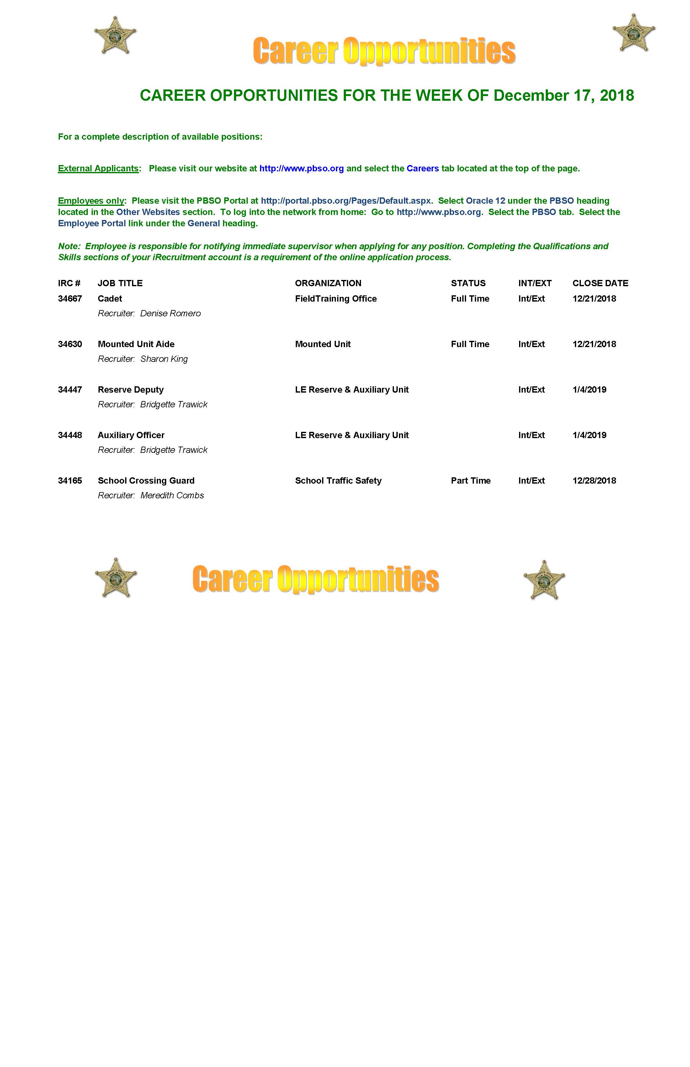human resources palm beach county sheriff s office