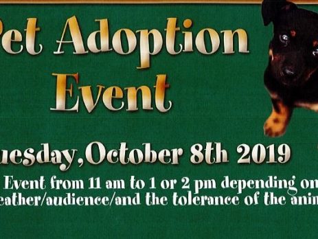Pet Adoption Event on 10-8-2019