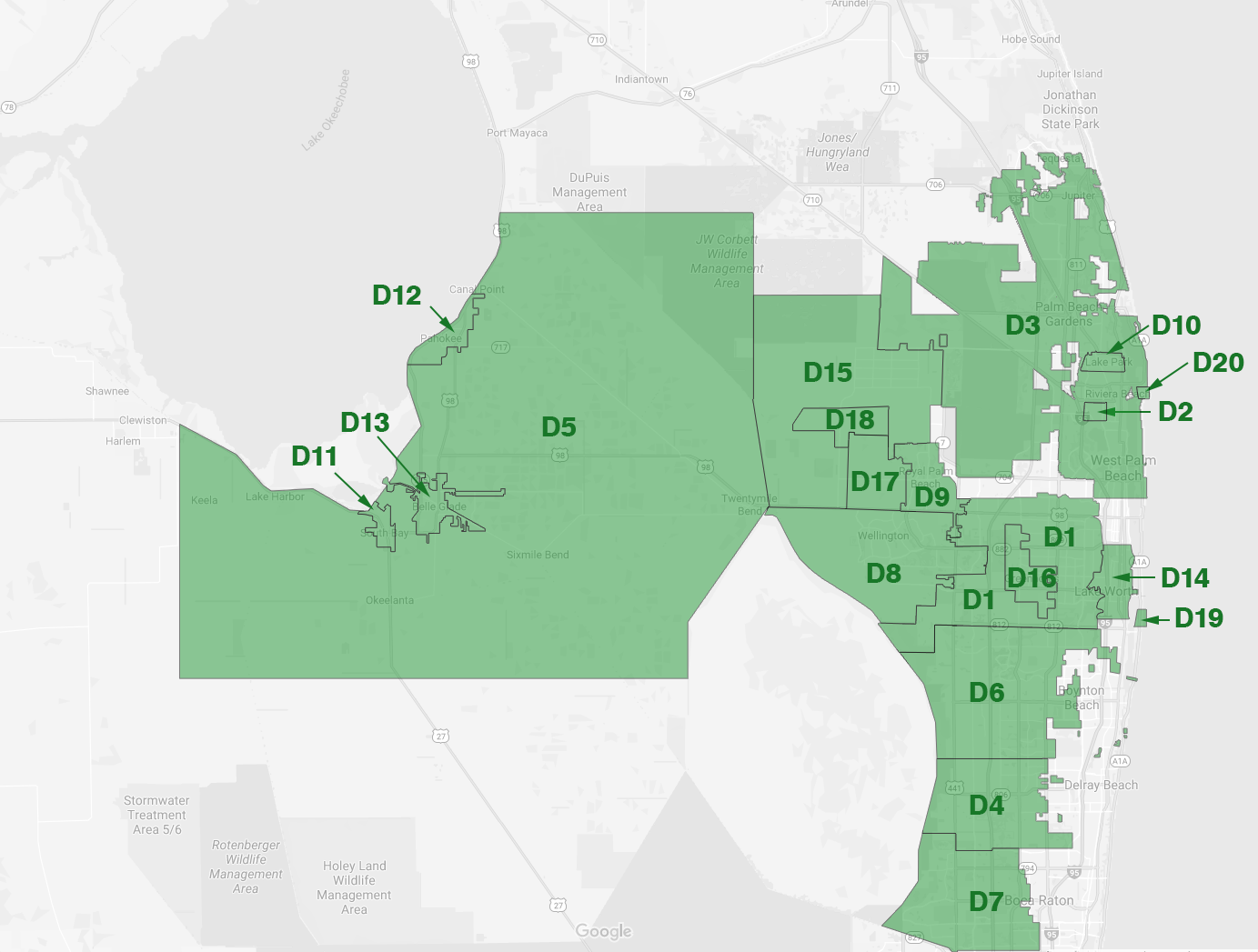 PBSO All Districts Map