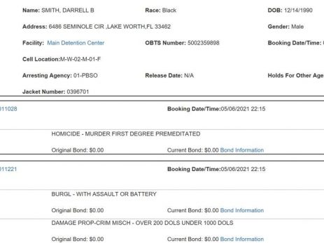 SUSPECT BUSTED – TODAY, Grand Jury Indicts Darrell Smith for 1st Degree Murder