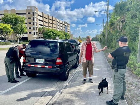 Sgt Cullen helps a homeless man