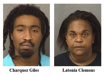 Charquez Giles and Latonia Clemons were arrested