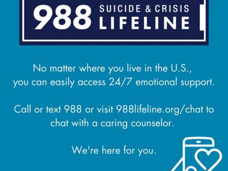 The National Suicide Prevention Lifeline is now 988