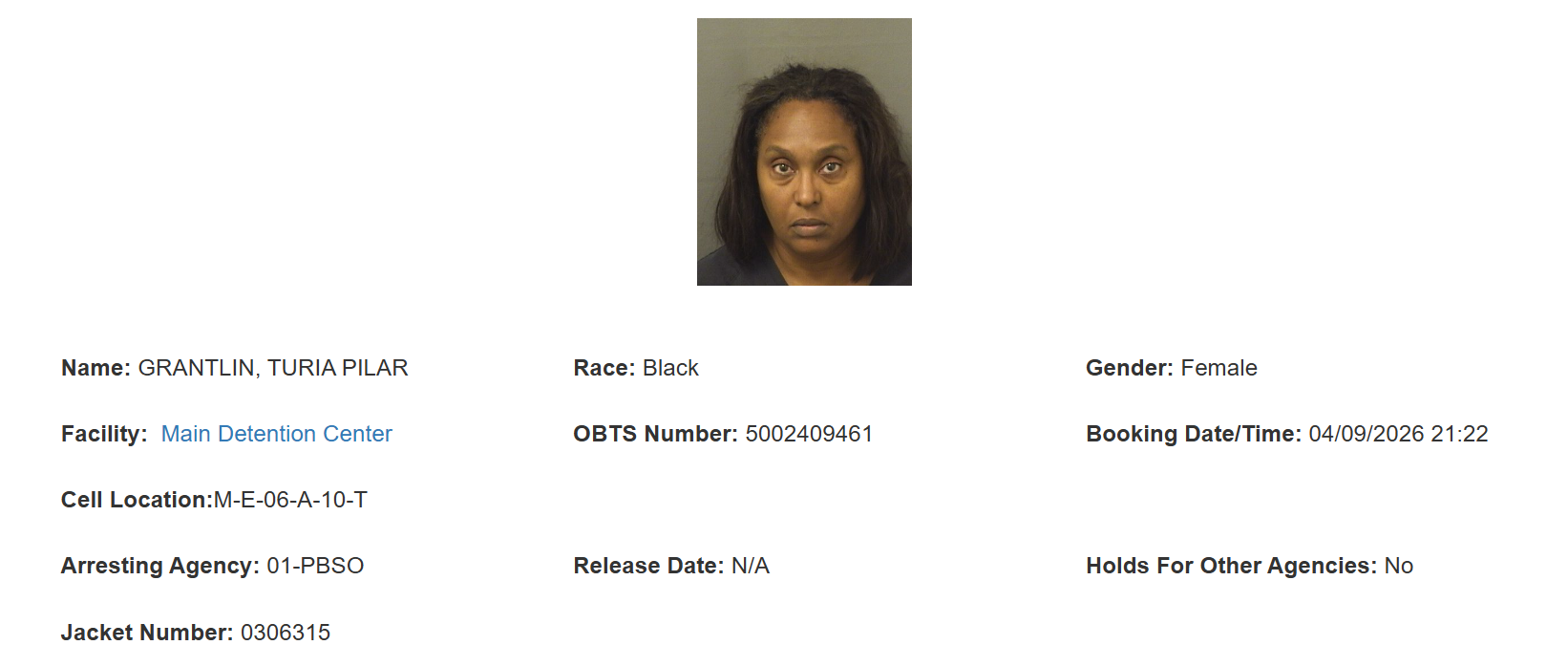 The Palm Beach County Sheriff’s Office received multiple complaints from property owners who were defrauded by Turia Grantlin.

During the investigation, and after reviewing evidence, detectives determined that Grantlin rented multiple single-family homes in Wellington between 2005 and 2026. She utilized falsified financial documents, credit reports, and tenant background reports to secure leases.