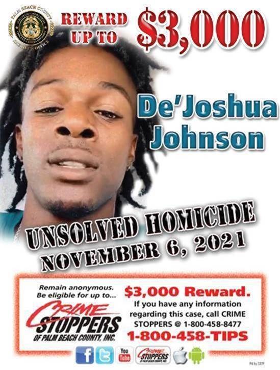 PBSO Detectives and the family of De’Joshua Johnson are seeking the public’s assistance with ANY information on this shooting/homicide incident. Originally the family invoked Marsy’s Law, however, it has now been recinded.